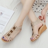 New Wedge Sandals for Women, Sexy Sweet Mom Shoes, Back-Zip Thick Sole Roman Shoes 1418-389