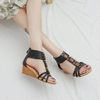 New Wedge Sandals for Women, Sexy Sweet Mom Shoes, Back-Zip Thick Sole Roman Shoes 1418-389