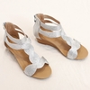 Plus Size Wedge Sandals for Women - Slimming Back Zip Roman Shoes 1418-656