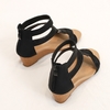 Plus Size Wedge Sandals for Women - Slimming Back Zip Roman Shoes 1418-656