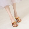 Woven Hollow Out Sandals for Women - Fashionable Chunky Heel Slip-Ons, Non-Slip Outdoor Shoes Perfect for Dresses