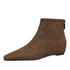 Minimalist Versatile Women’s Hidden Wedge Ankle Boots - Suede Short Booties with Square Toe for a Slimming Effect