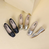 Silver Casual Flats for Women | Ballet Shoes with Soft Sole, Low Heel, and Bow Detail