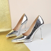 Retro European Style Ultra High Heel Women’s Pointed Toe Stiletto Shoes with Stone Pattern - Sexy Nightclub Pumps