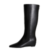 European and American Style Fashion Minimalist Versatile Winter Women’s Mid-Heel Wedge Knee-High Boots