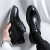 Extra Large Men's Casual Shoes Size 46 | Business Formal Wedding Shoes for Grooms | British Style Suit Leather Shoes 2304-R