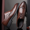 2025 Men's Business Formal Leather Shoes Brogue Large Size Men's Lace-Up Derby Shoes