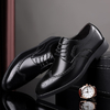 2025 Men's Business Formal Leather Shoes Brogue Large Size Men's Lace-Up Derby Shoes